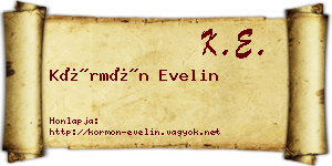 Körmön Evelin névjegykártya